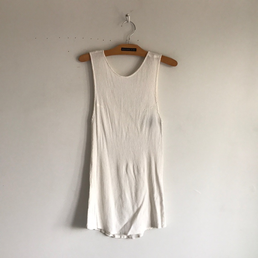 REFORMATION asymmetrical open back dress